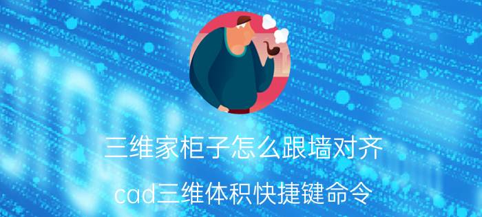 三维家柜子怎么跟墙对齐 cad三维体积快捷键命令？